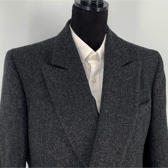 YSL Saint Laurent Wool Long Trench Coat Vintage - Picture 2 of 7